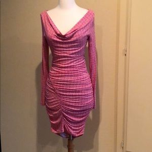 Tart Cowl Neck Long Sleeve Ruched Dress